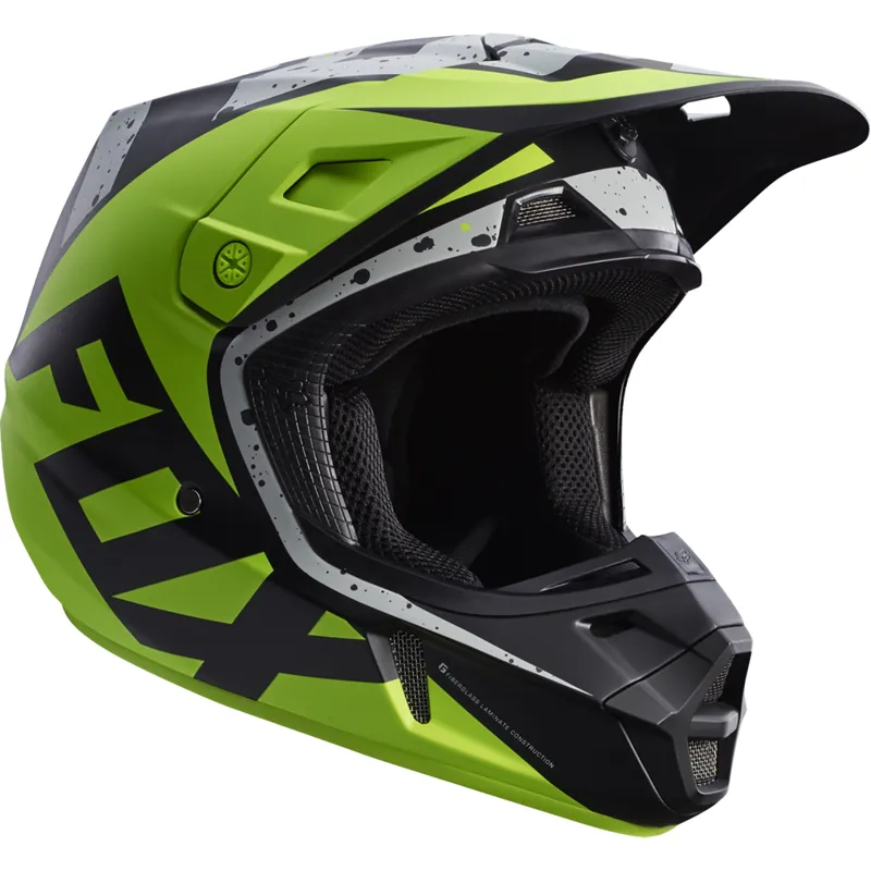 Fox V2 Nirv Helmet - Grey/Yellow