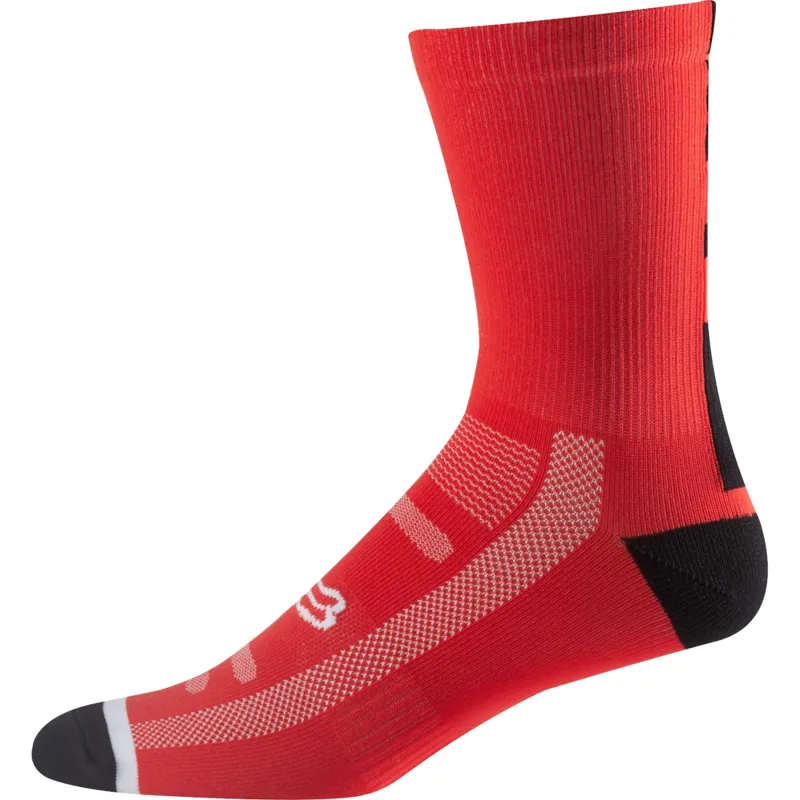 Fox 8 inch Logo Trail Sock - Flame Red