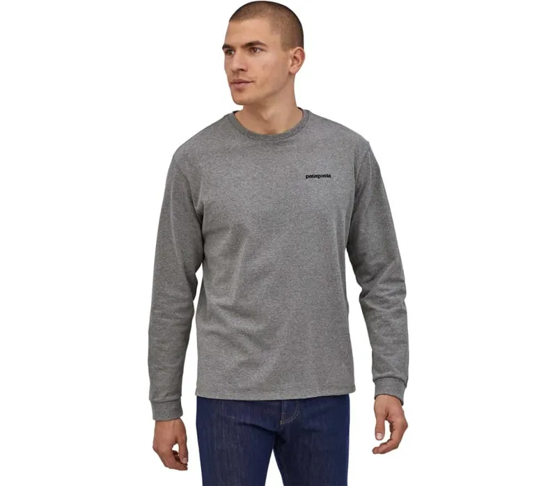 Patagonia Mens Longsleeve P6 Logo Tee - Heather-2