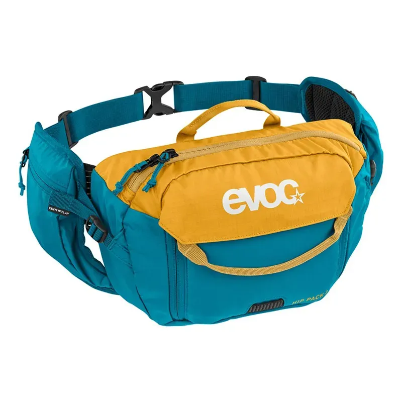 Evoc 3-litre Hip Pack with 1.5-litre Bladder in Loam/Blue