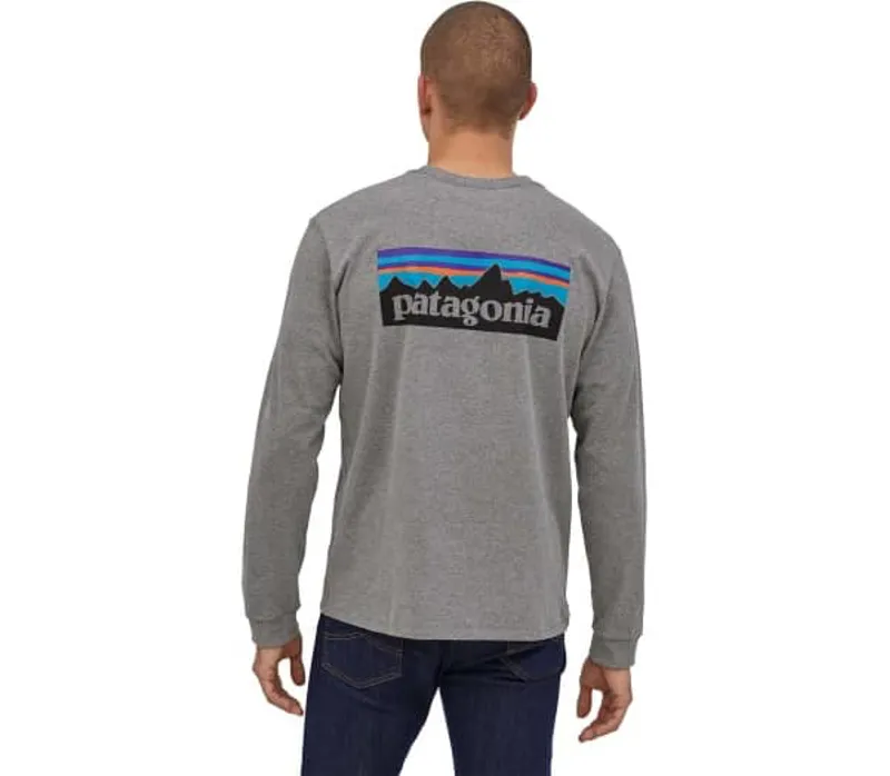 Patagonia Mens Longsleeve P6 Logo Tee - Heather-1