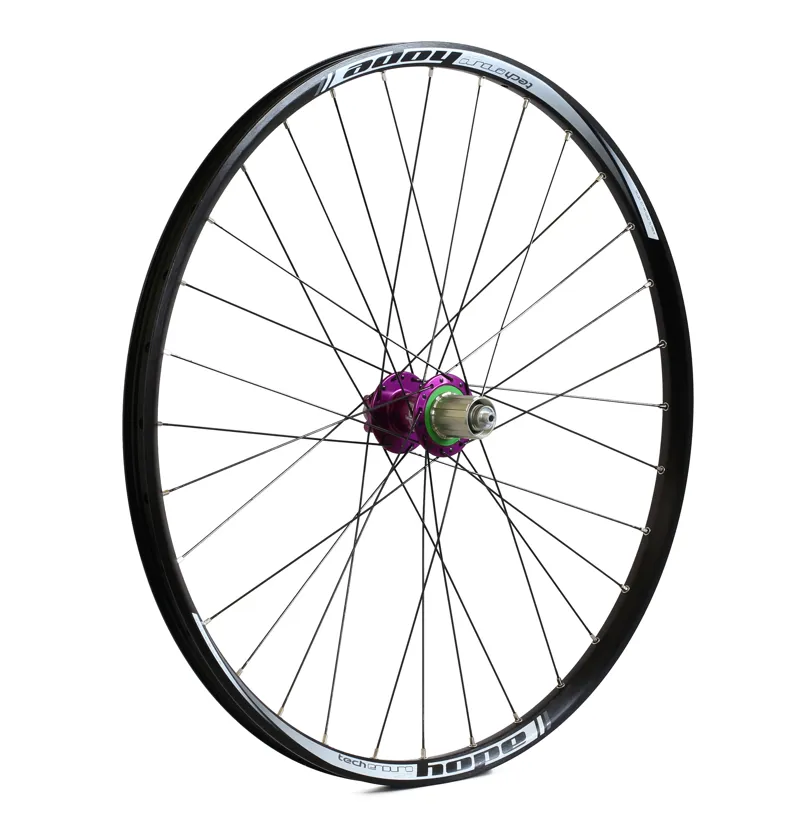 Hope 27.5 Enduro rear wheel on Pro 4 hub Purple