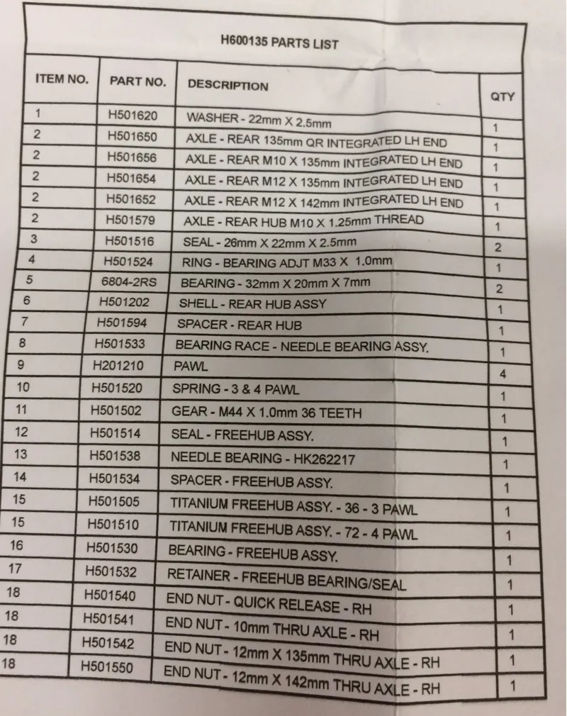 Hadley Freehub SDH 2002+ Rebuild Kit-2