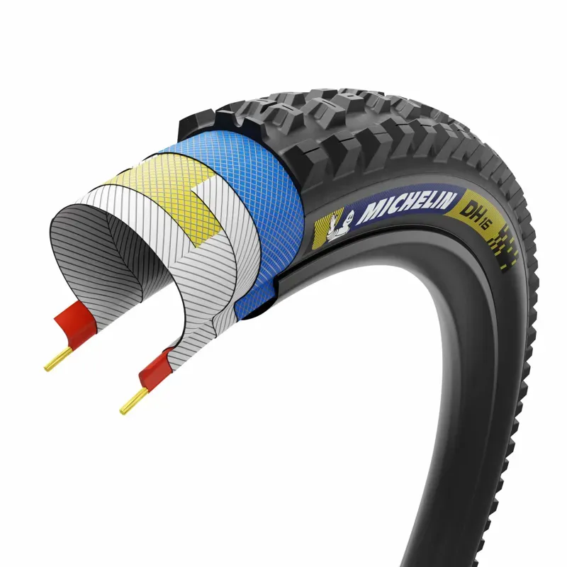Michelin DH16 Racing Line Downhill Mountain Bike Tyre - Blue/Yellow-1