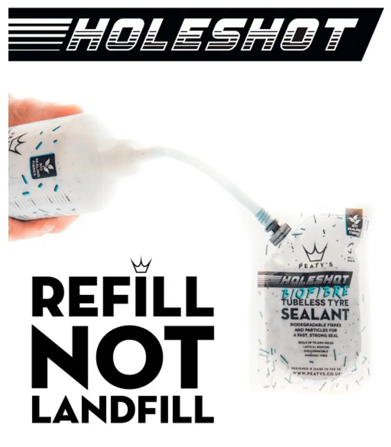 Peaty's Holeshot BioFibre Tubeless Tyre Sealant 120ml Trail Pouch-3