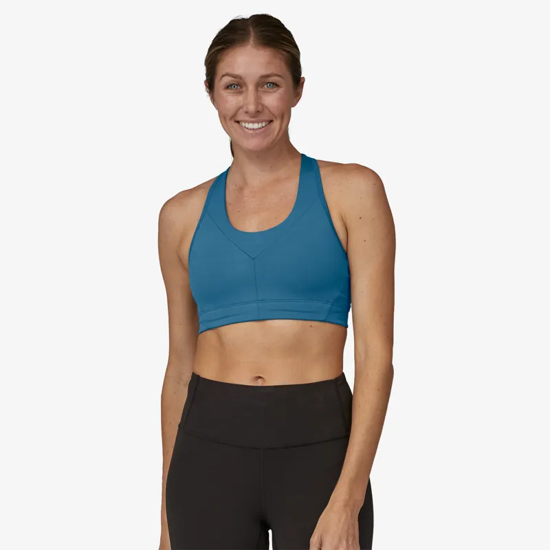Patagonia Women's Wild Trails Sports Bra - Wavy Blue-1