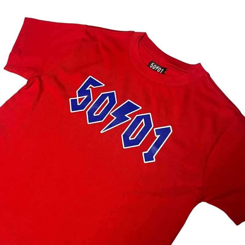 50to01 YOUTH - LOGO T-SHIRT RED-1