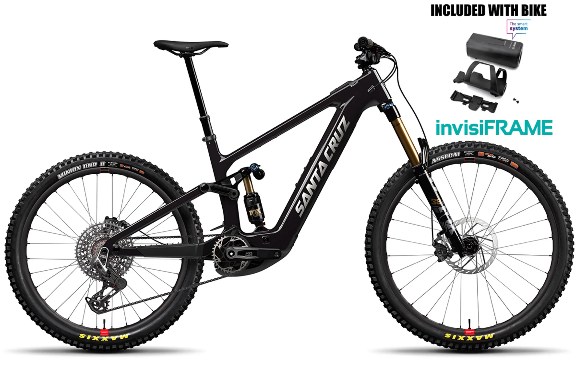 Santa Cruz Invisiframe 2026 Santa Cruz Bullit X0 AXS Reserve Electric Mountain Bike - Black ...