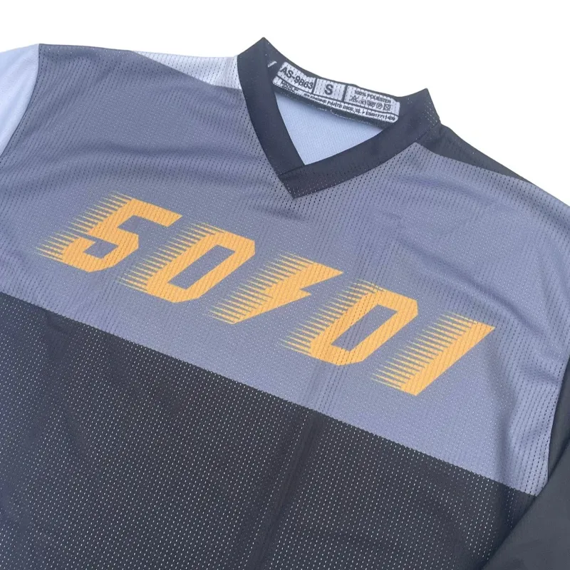 50to01 YOUTH - HIGHLINE MTB LONGSLEEVE JERSEY GREY / GOLD-1