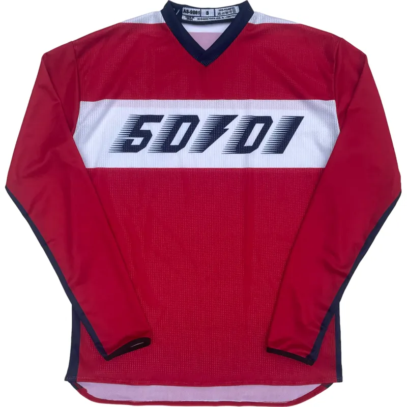 50to01 YOUTH - HIGHLINE MTB LONGSLEEVE JERSEY RED / NAVY