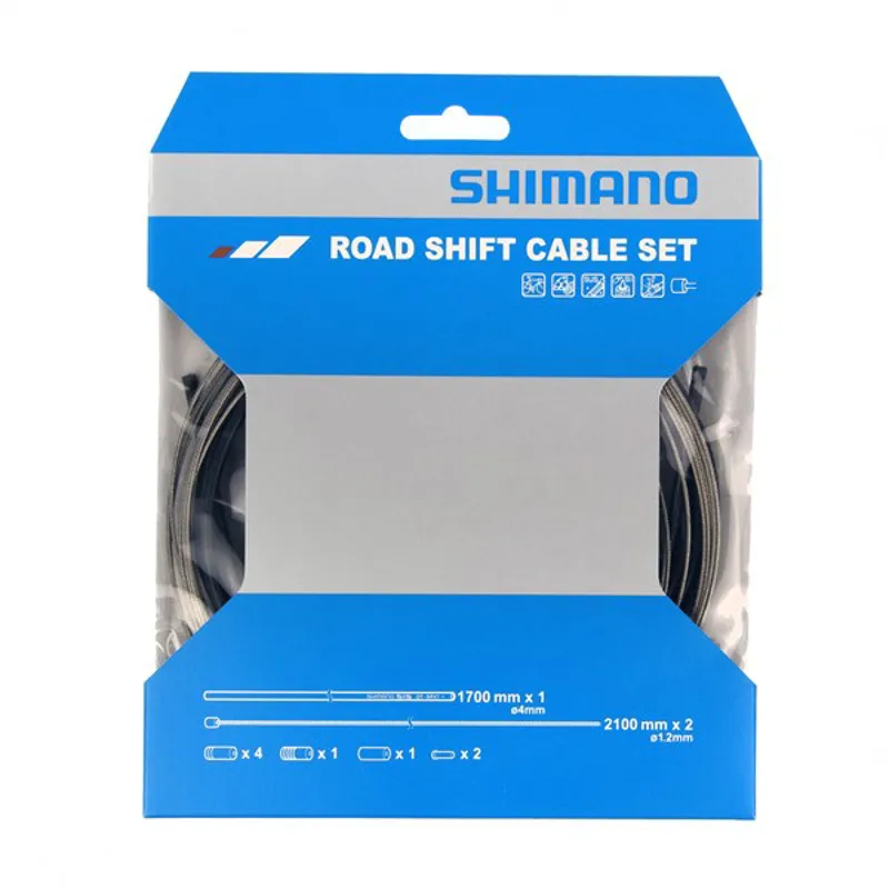 Shimano stainless gear cable set for MTB or road