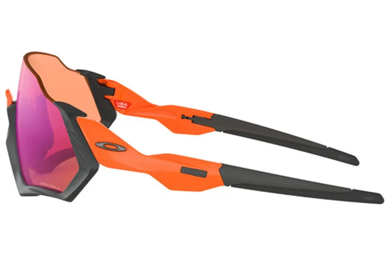 Oakley Flight Jacket Glasses - Matte Black/Orange w/Prizm Trail Lense-3