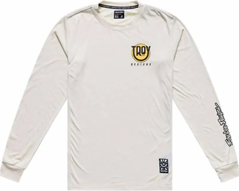 Troy Lee Designs Youth Skyline Ride Happy Long Sleeve T-Shirt - Pumice