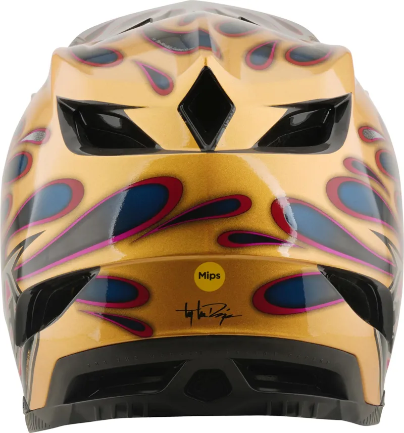 Troy Lee Designs D4 Carbon MIPS Helmet / Overspray - Gold/Black-2