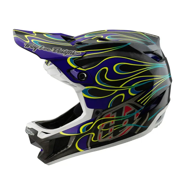 Troy Lee Designs D4 Carbon MIPS Helmet / Torched - Black/Purple