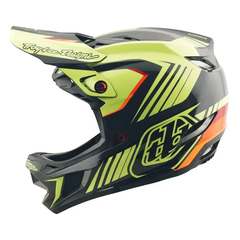 Troy Lee Designs D4 Polyacrylate Helmet in Qualifer Black/Yellow